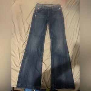 7 For All Mankind Dark Blue Flare Jeans